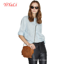 Women Fashion Linen Cotton Short Sleeve Shirt